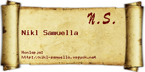 Nikl Samuella névjegykártya